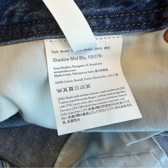 Acne Studios Blå Konst Mid Length Denim Jean Skirt Shadow Mid Blu Size 29 - Picture 13 of 14